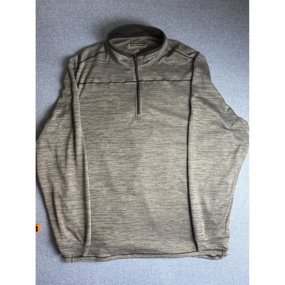 Pebble Beach Dry-Luxe Performance Mens XXL Quarter Zip Pullover Heather Grey